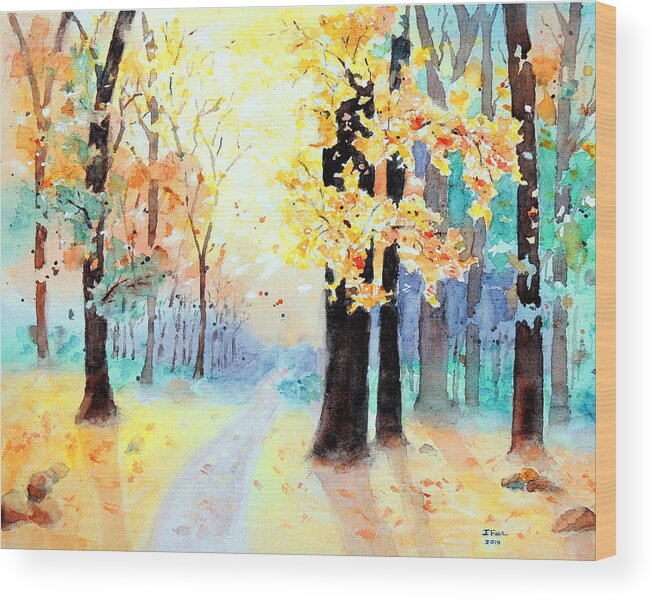 Autumn Wood Print featuring the painting A Walk in the Woods by Jerry Fair