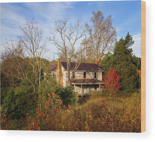 Fall Wood Print featuring the photograph Abandoned Autumn by Alan Raasch