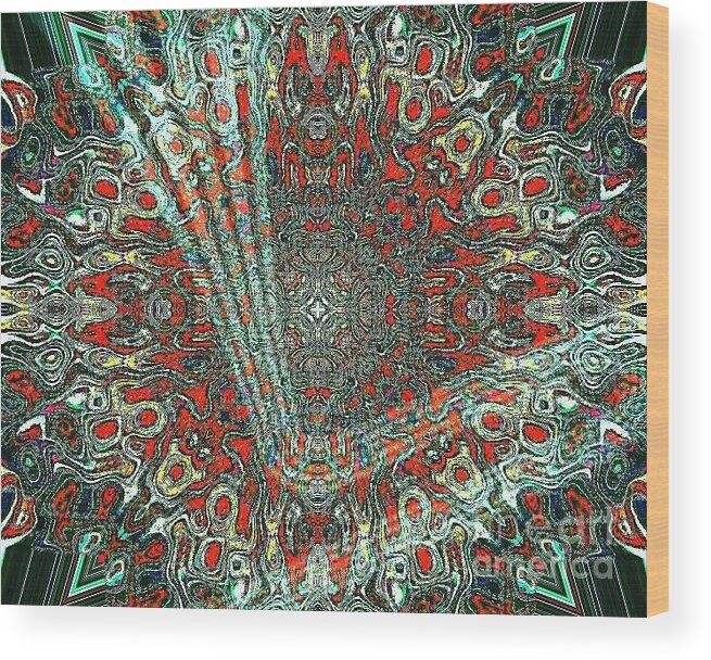 Crop Circles Wood Print featuring the digital art Abstract Air Landing by Pamela Smale Williams