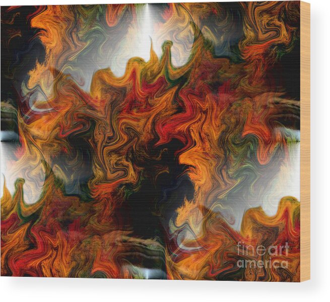 Abstract Wood Print featuring the digital art Abstract Light And Shapes by Smilin Eyes Treasures
