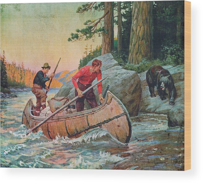 Philip Goodwin Wood Print featuring the painting Adventures On The Nipigon by JQ Licensing