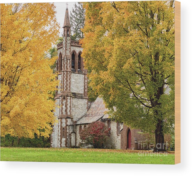 Vermont Wood Print featuring the photograph All Saints Church by Phil Spitze