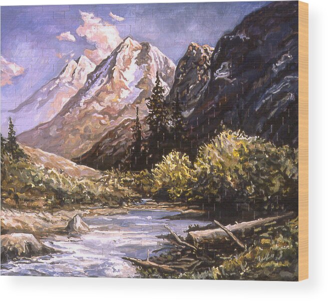 Karl Wood Print featuring the painting American Landscape Before Meg by Karl Frey