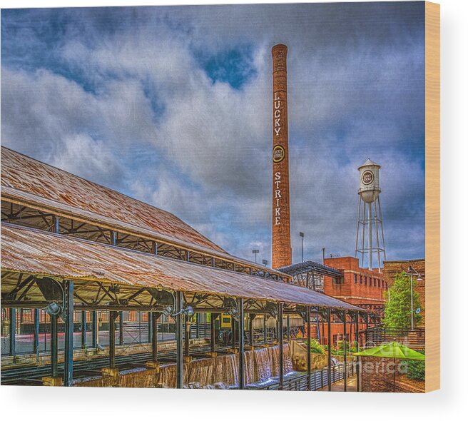 American Tobacco Campus Wood Print featuring the photograph American Tobacco Campus by Izet Kapetanovic