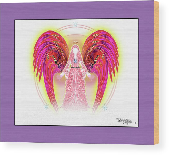 Inspiration Wood Print featuring the digital art Angel #199 by Barbara Tristan