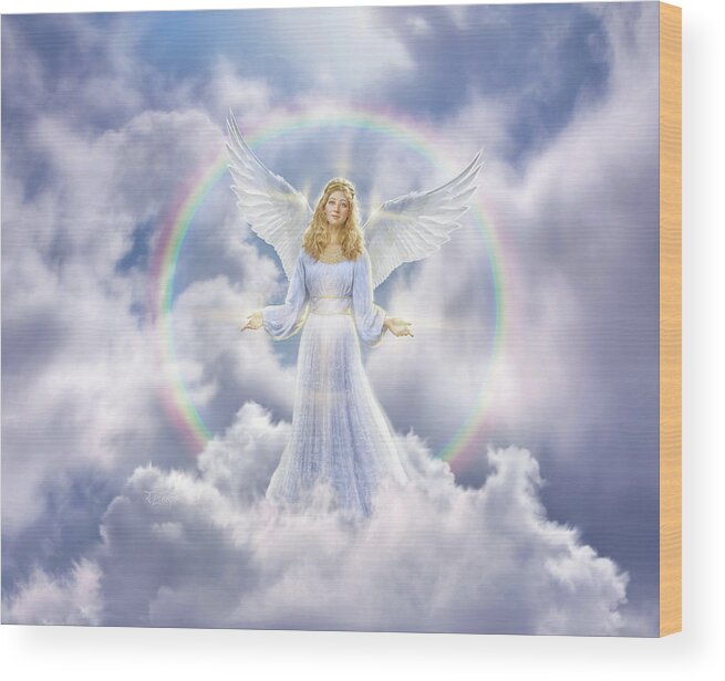 Angel Wood Print featuring the digital art Angel by Jerry LoFaro