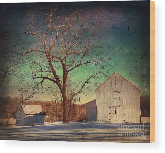 Winter Prints Wood Print featuring the photograph Another winter day by Delona Seserman