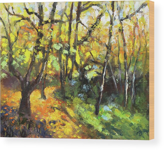 Autumn Wood Print featuring the painting Autumn Delight by Mike Bergen