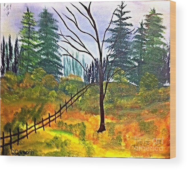 Oil Wood Print featuring the painting Autumn Morning In The Wild by Debra Lynch