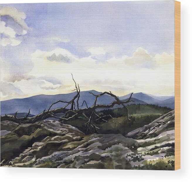 Landscape Painting Wood Print featuring the painting Baker Dam Colorado by Alfred Ng