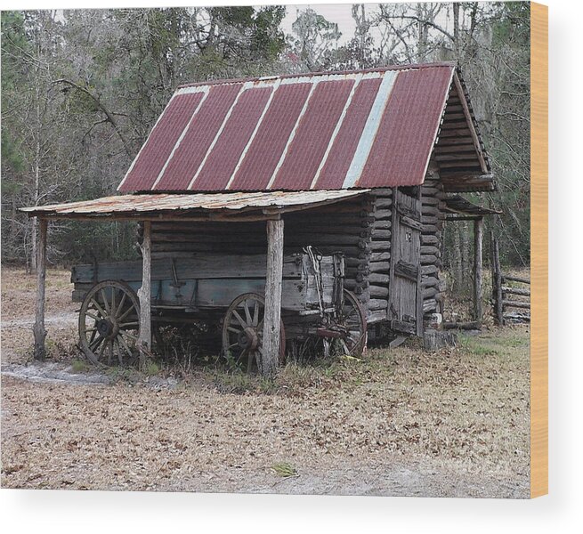 Barn Wood Print featuring the photograph Battered Barn - Digital Art by Al Powell Photography USA