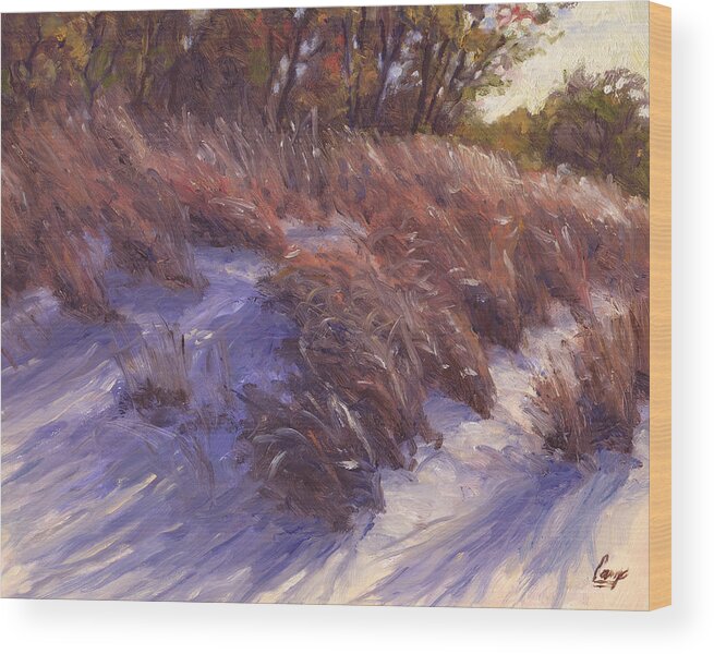 Impressionist Wood Print featuring the painting Beach Grass Breeze by Michael Camp