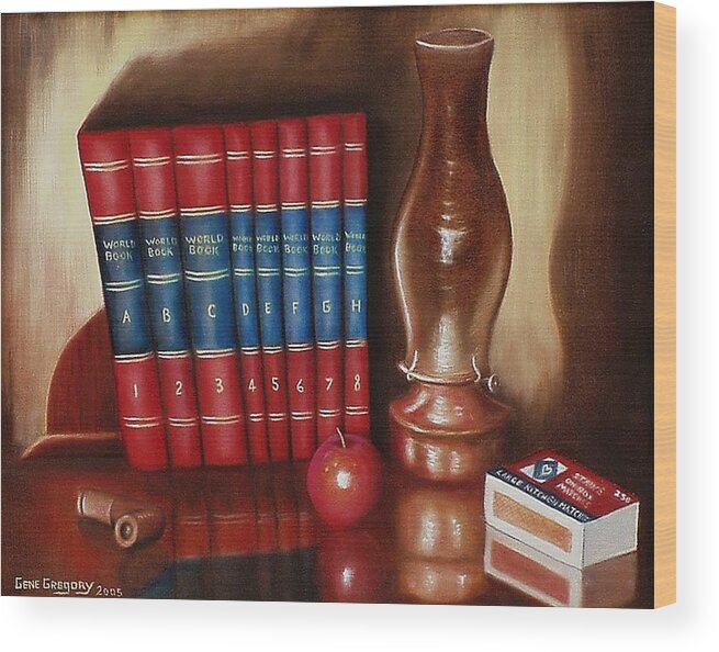 Still Life Wood Print featuring the painting Before the web by Gene Gregory