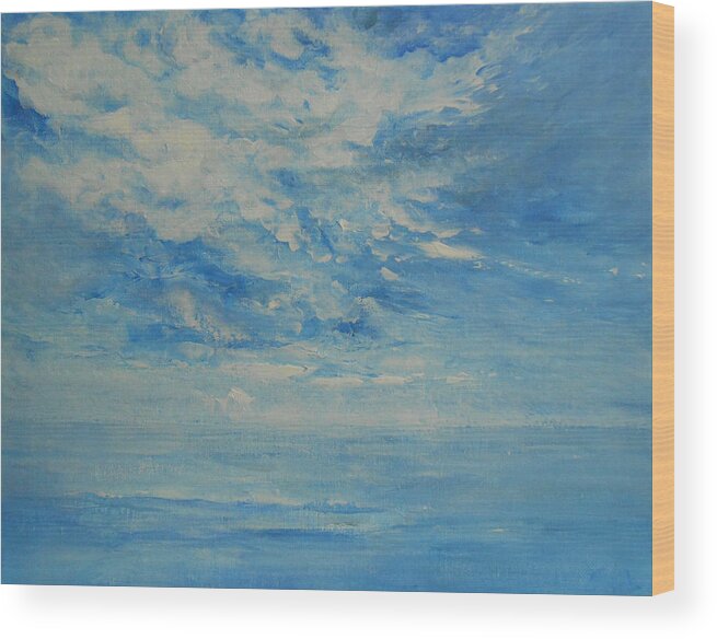 Skyscape Wood Print featuring the painting Behind All Clouds by Jane See