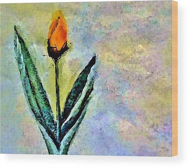 Tulip Wood Print featuring the painting Being Single by Lisa Kaiser
