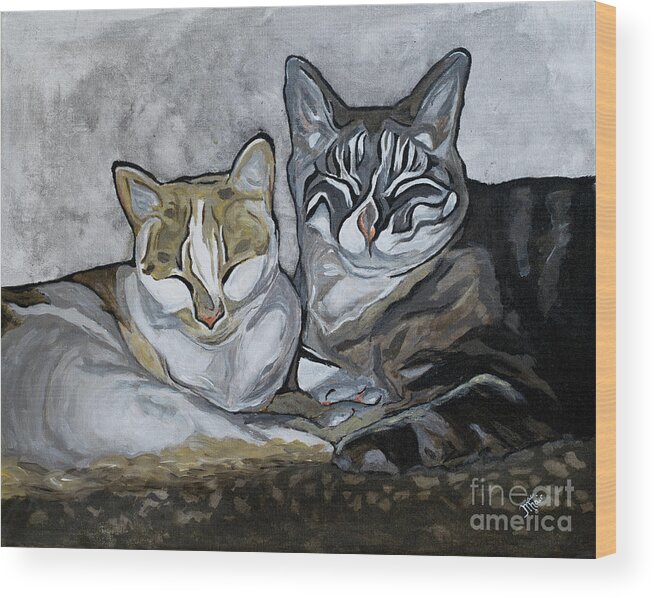 Acrylic Wood Print featuring the painting Best Buddies by Jackie MacNair