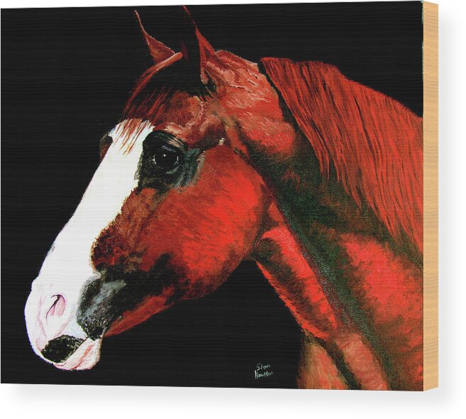 Original Oil On Canvas Wood Print featuring the painting Big Red by Stan Hamilton