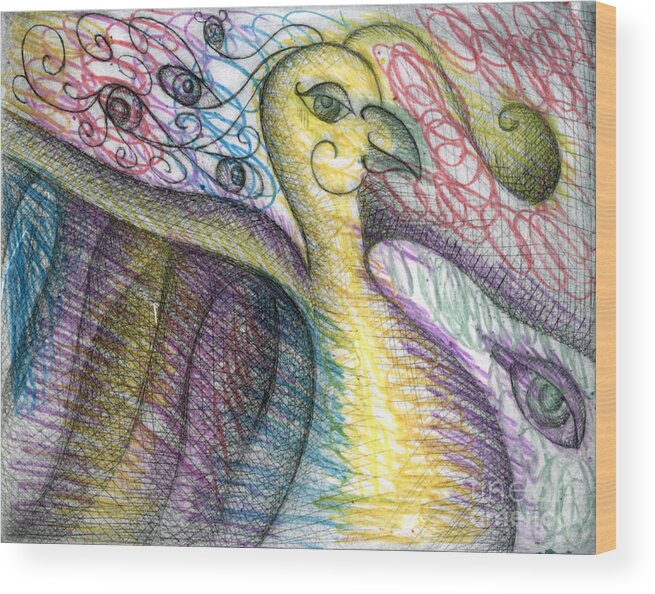 Bird Wood Print featuring the digital art Bird by Iglika Milcheva-Godfrey
