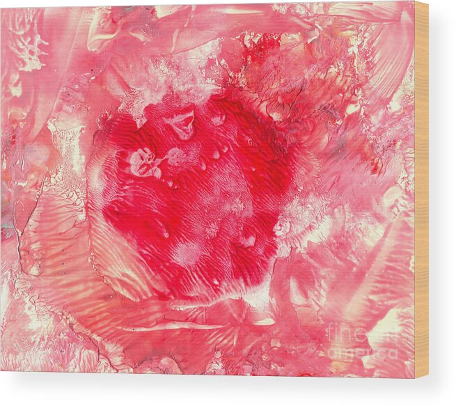 Red Wood Print featuring the painting BK Healing by Heather Hennick