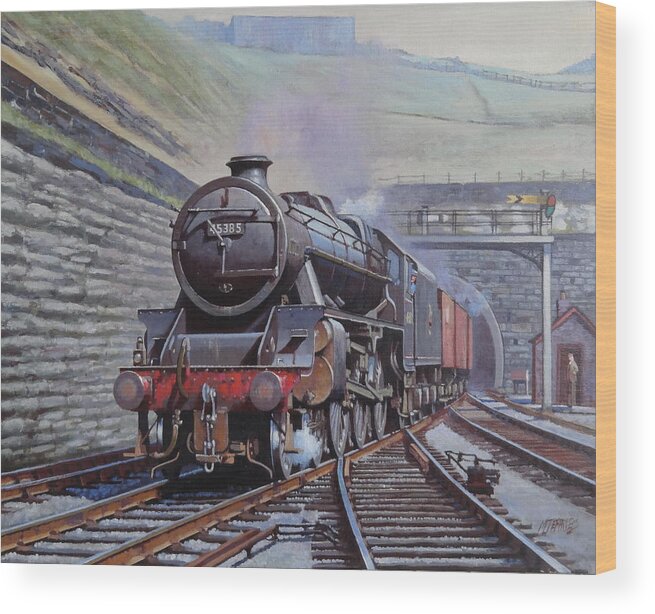 Steam Wood Print featuring the painting Black Five on goods. by Mike Jeffries