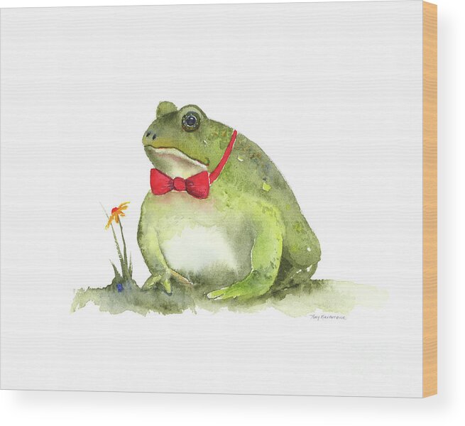 Frog Wood Print featuring the painting Blind Date by Amy Kirkpatrick