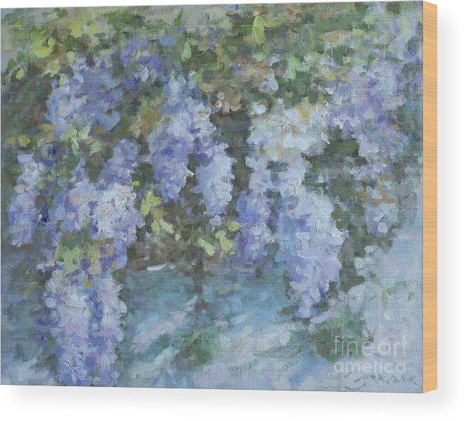 Flowers Wood Print featuring the painting Blossoms On The Bough by Jerry Fresia