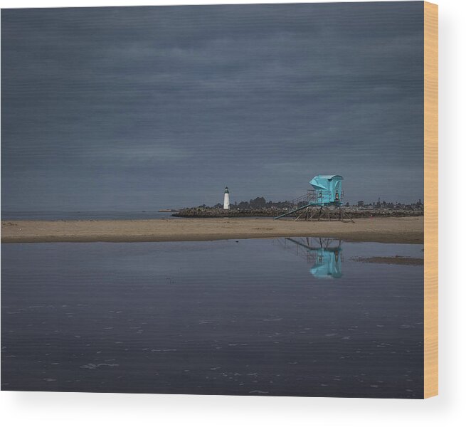 Seascape Wood Print featuring the photograph Blue and Grey by Lora Lee Chapman