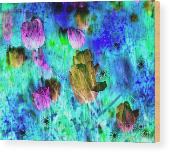 Mystic Tulip Sound Wood Print featuring the digital art Mysterious Tulip Sound by Silva Wischeropp