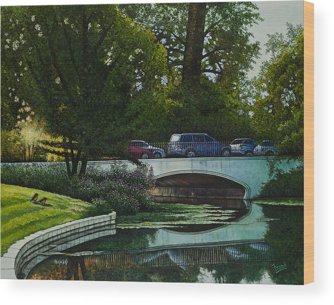 Forest Park Wood Print featuring the painting Bridges of Forest Park V by Michael Frank