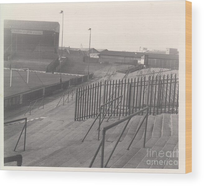  Wood Print featuring the photograph Bristol City - Ashton Gate - West End Stand 1 - October 1964 by Legendary Football Grounds