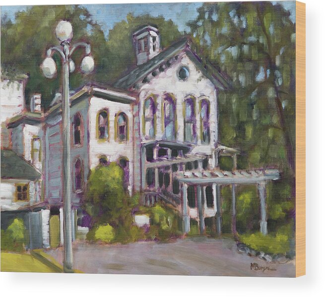 Bush House Wood Print featuring the painting Bush House, Salem,OR by Mike Bergen