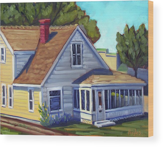 House Wood Print featuring the painting Bushnell House - Eagle idaho by Kevin Hughes