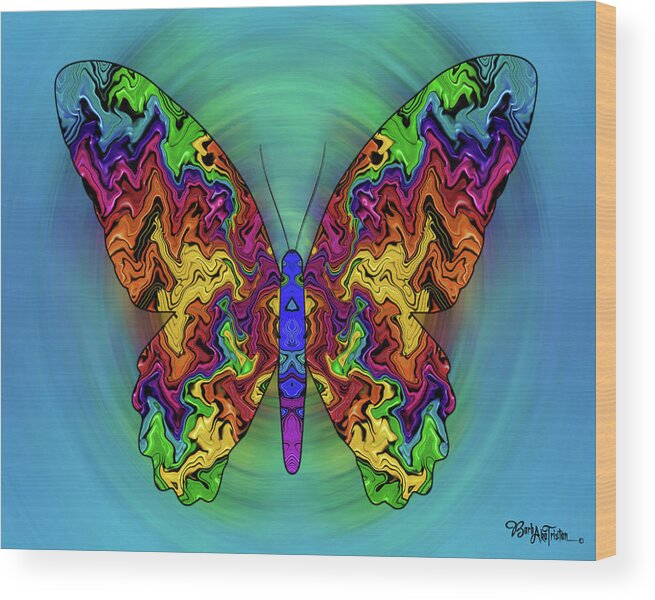 Butterfly Wood Print featuring the digital art Butterfly Dreams #025 by Barbara Tristan