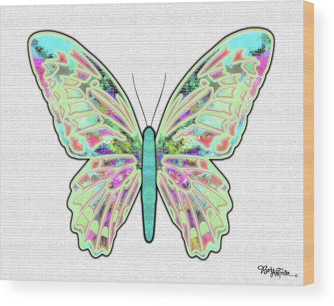 Butterfly Wood Print featuring the digital art Butterfly Encounter #029 by Barbara Tristan
