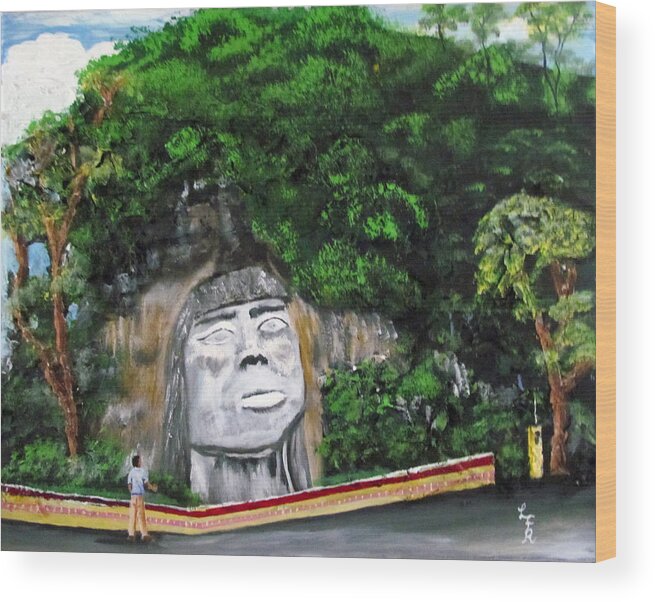 Cacique Mabodomaca Wood Print featuring the painting Cacique Mabodomaca by Luis F Rodriguez