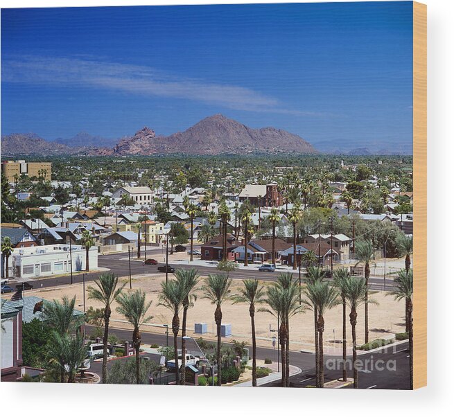 Phoenix Wood Print featuring the photograph Camelback Mountain in Phoenix Arizona by Wernher Krutein