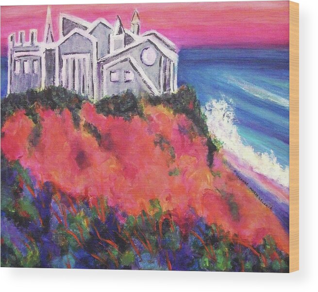 Castle Wood Print featuring the painting Cape Cod Castle by Suzanne Marie Leclair