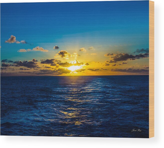 Sunrise Wood Print featuring the photograph Caribbean Sunrise #12 by Jana Rosenkranz