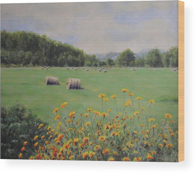 Hay Wood Print featuring the painting Castleton by Cynthia Hart