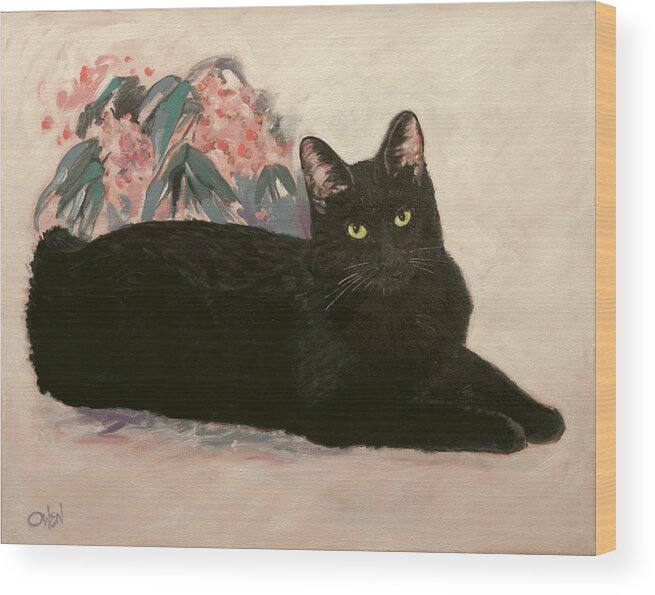 Custom Pet Portrait Wood Print featuring the painting Chloe  NFS by Rob Owen