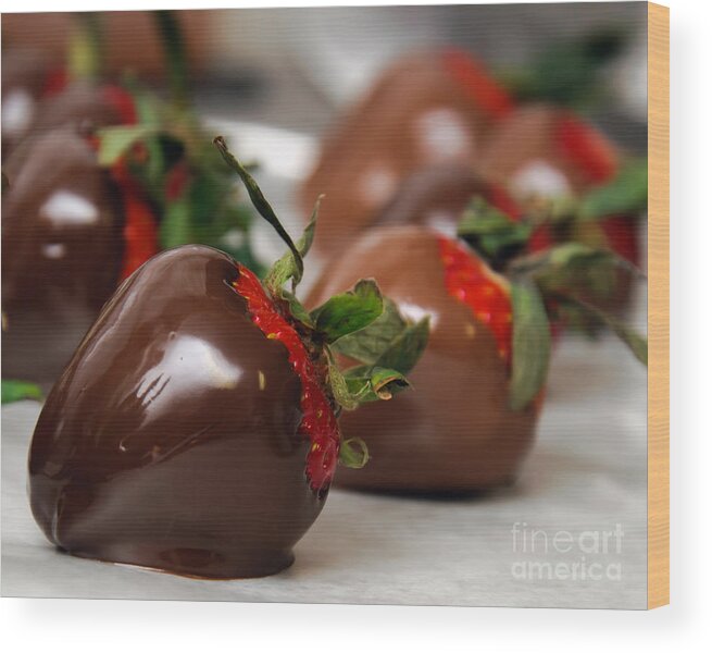 Andee Design Food Wood Print featuring the photograph Chocolate Covered Strawberries 2 by Andee Design