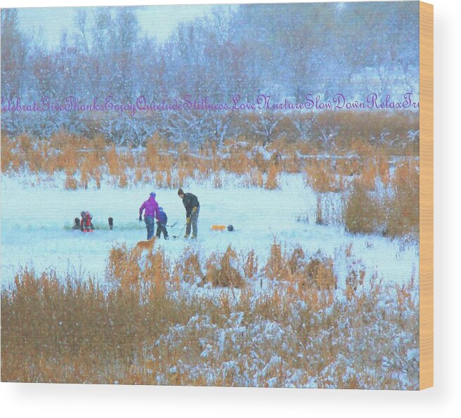 Hockey Wood Print featuring the photograph Christmas Day by Kathy Bassett
