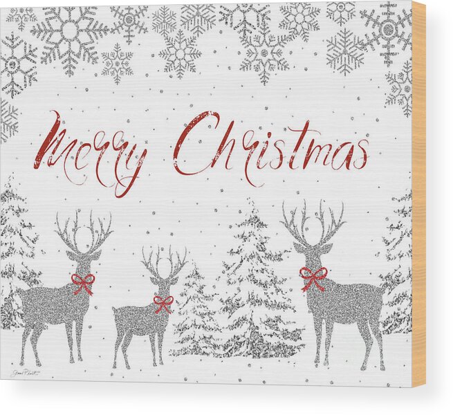 Christmas Wood Print featuring the digital art Christmas Silver 2 by Jean Plout