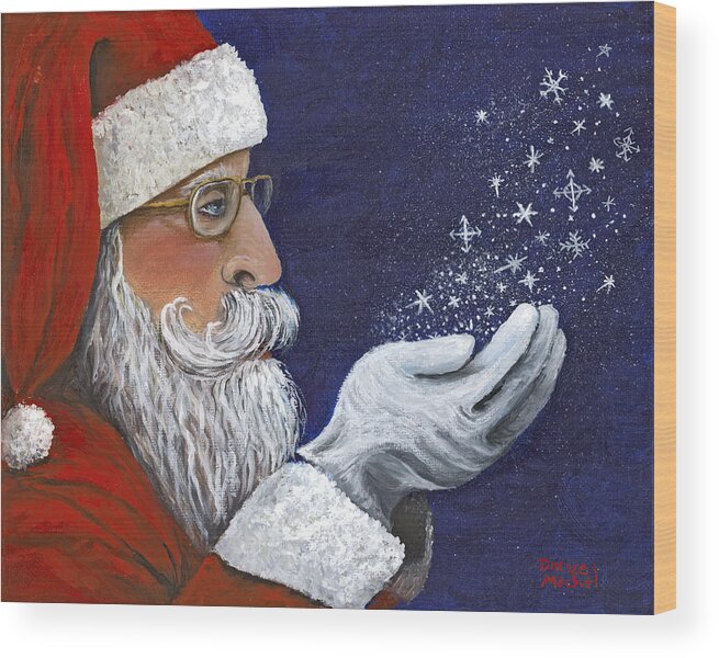 Person Wood Print featuring the painting Christmas Wish by Darice Machel McGuire