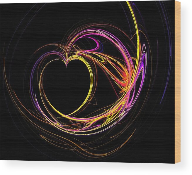 Love Wood Print featuring the digital art Circles of Love by Mary Morawska