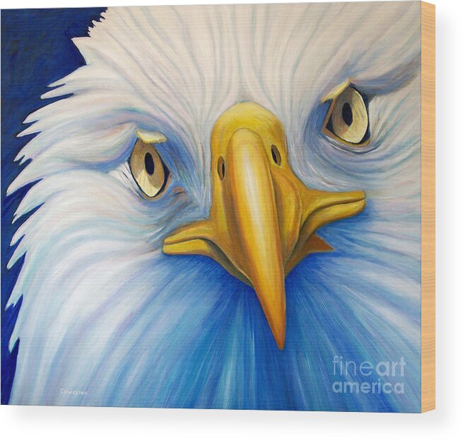 Eagle Wood Print featuring the painting Clarity by Brian Commerford