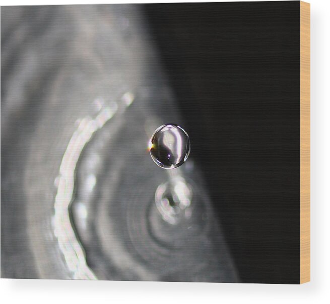 Macro Water Drop Wood Print featuring the photograph Clarity by Rebecca Cozart