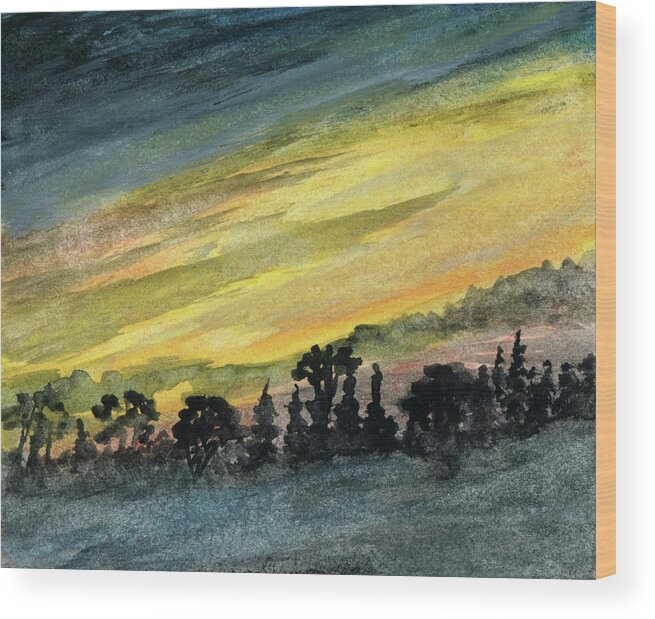 Weather Wood Print featuring the painting Clearing Storm by R Kyllo