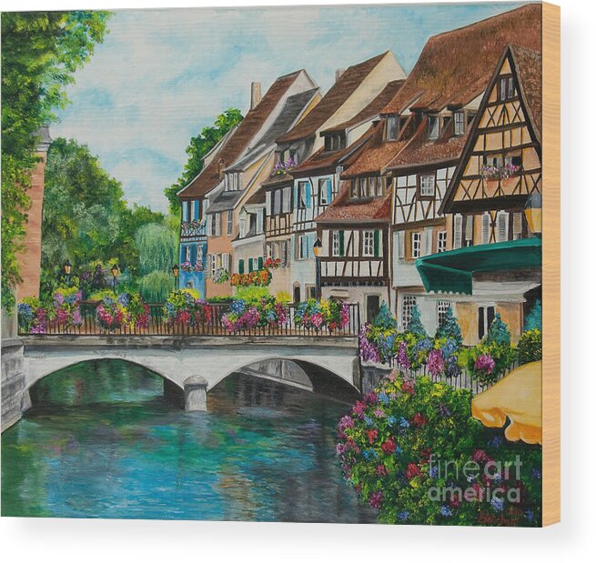 Colmar Wood Print featuring the painting Colmar In Full Bloom by Charlotte Blanchard