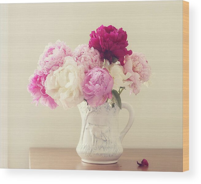 Peonies Wood Print featuring the photograph Color My World by Amy Tyler